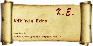 Kőnig Edna névjegykártya